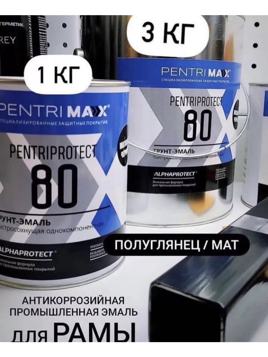 Краска для рамы авто Pentriprotect 80 Ral 9005 1 кг