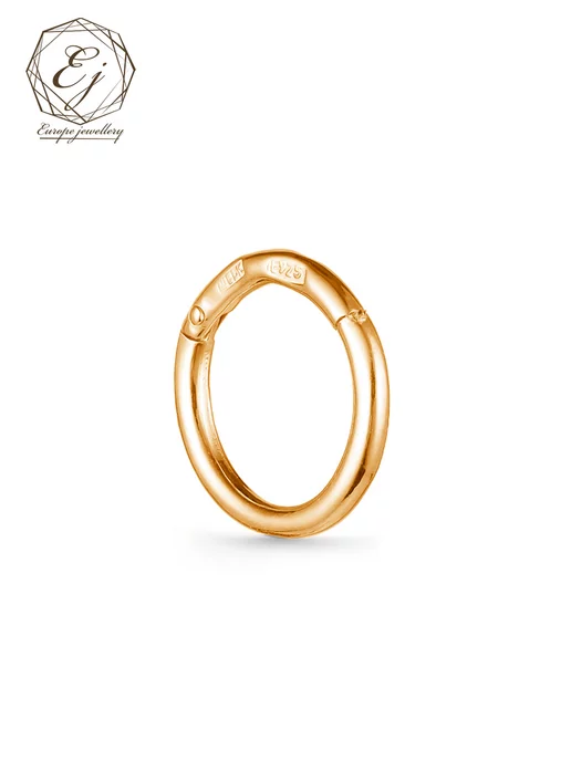 Europe Jewellery Кликер кольцо, моносерьга серебро позолоченная 8 мм, серебристый, фото 8