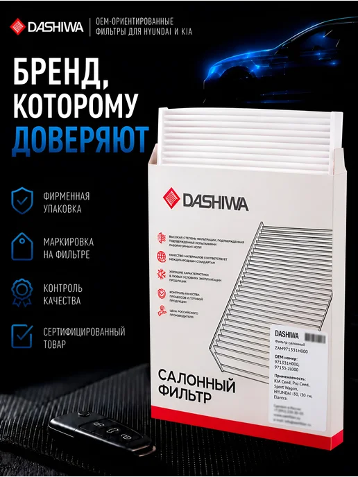 DASHIWA Фильтр салонный для HYUNDAI i30, KIA Ceed 1, вариант, фото 8