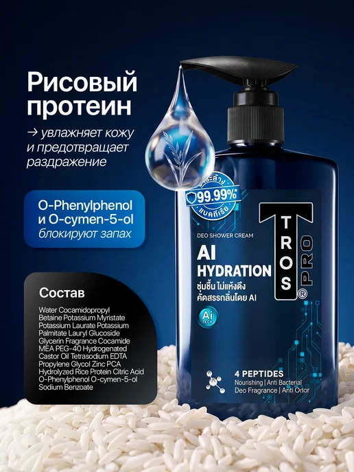 TROS Мужской гель для душа увлажнение, вариант, фото 2