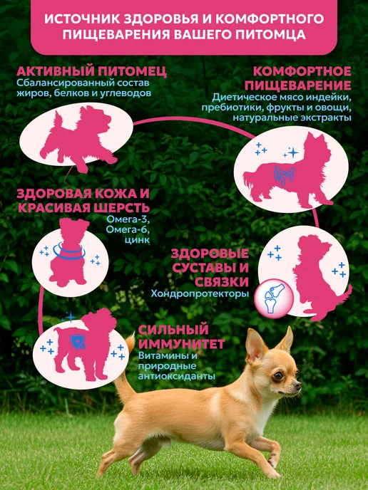 Сухой корм PET’S BRUNCH для собак, мелкие, индейка, 1 кг, фото 2