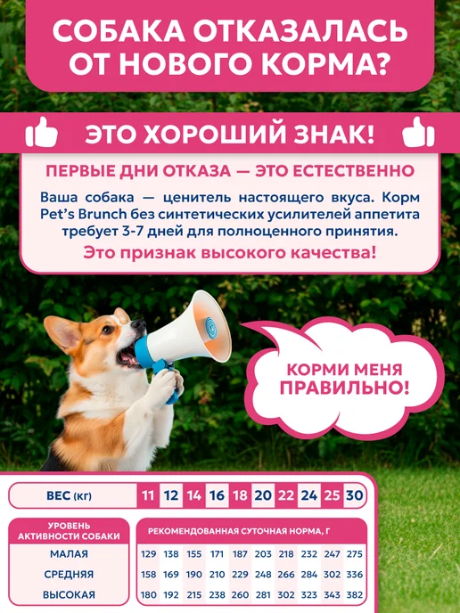 Сухой корм PET’S BRUNCH для собак, средние, индейка, 11 кг, фото 7