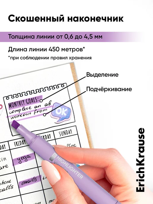 ErichKrause Пастельные текстовыделители набор 4 штуки, голубой, фото 4