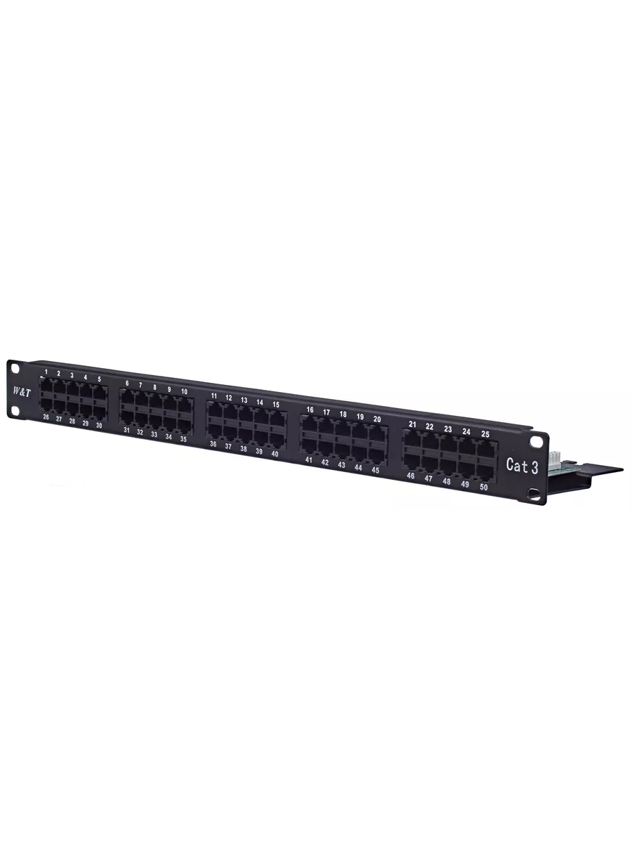 Патч-панель 19 дюймов, 50 портов RJ-45, категории 3, 1U