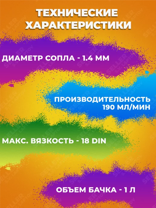 P.I.T. Краскопульт пневматический краскораспылитель PIT PSG1000-A, 1 л, фото 3