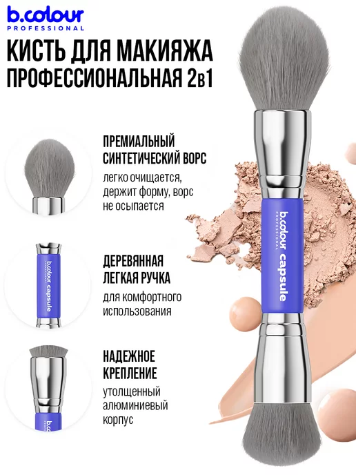 B.COLOUR PROFESSIONAL Кисти для макияжа профессиональные CAPSULE 01 Pink, синий, фото 2