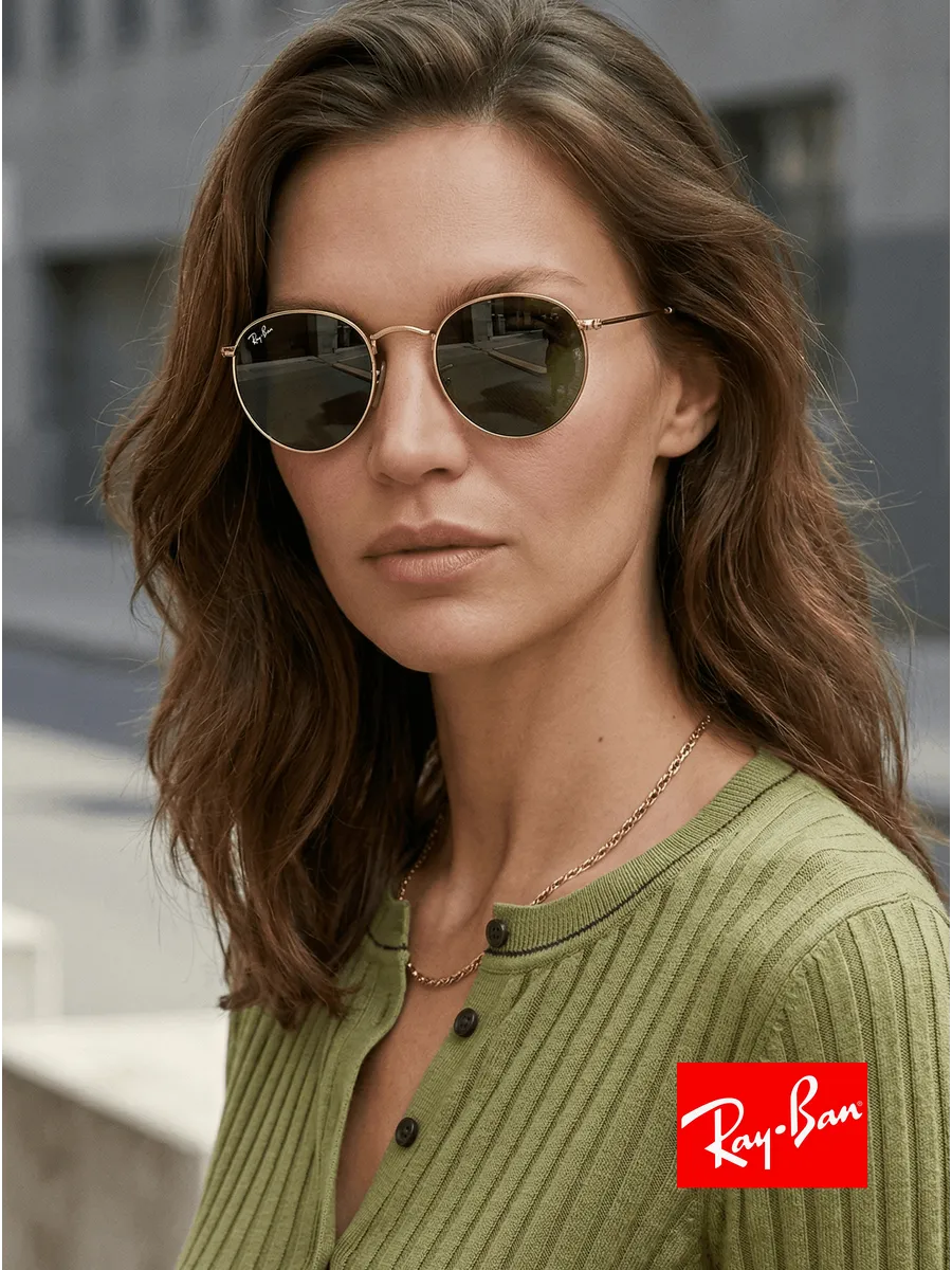 レイバンRB 3447 ROUND MET 002/R5 50021 50mm Ray Ban Model 3447 Ray Ban Round 50021 Sunglasses