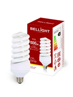 Лампа КЛЛ Bellight 230-20Вт Е27 2700К,1шт BELLIGHT 204994415 купить за 286 ₽ в интернет-магазине Wildberries