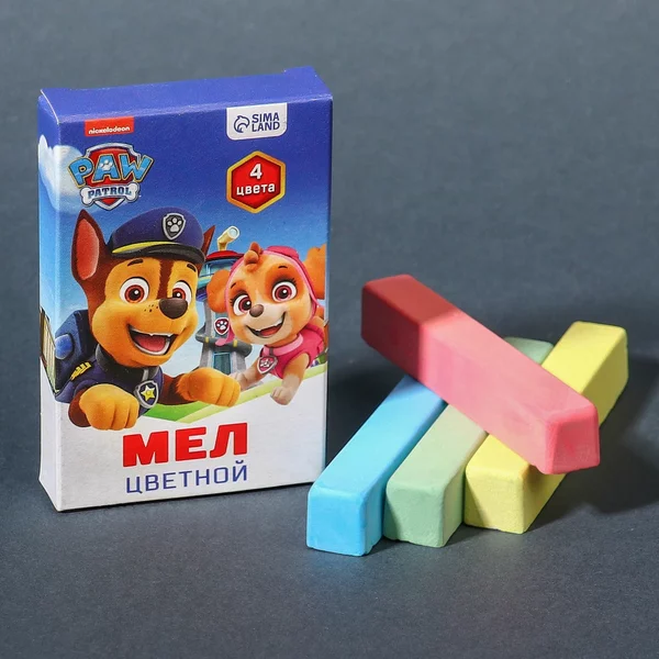 Мелки цветные школьные 4 цвета щенячий патруль