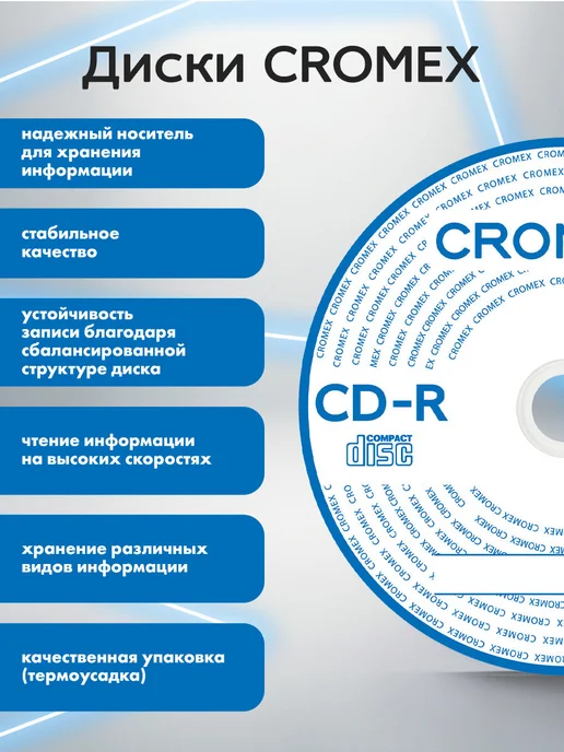 CROMEX DVD R диски для записи фильмов мультфильмов набор 25 шт, 50 шт, фото 5
