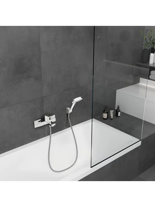 hansgrohe Смеситель для ванны Vernis Shape ВМ 71450000 хром, серый, фото 7