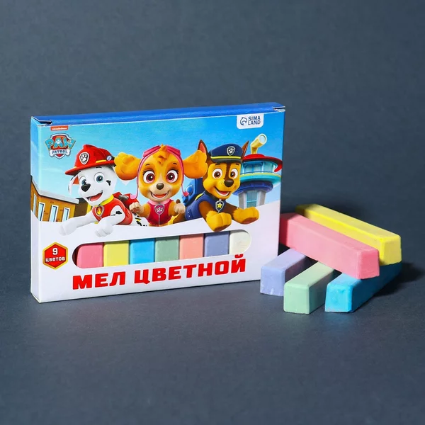 Мелки цветные школьные 9 цветов щенячий патруль