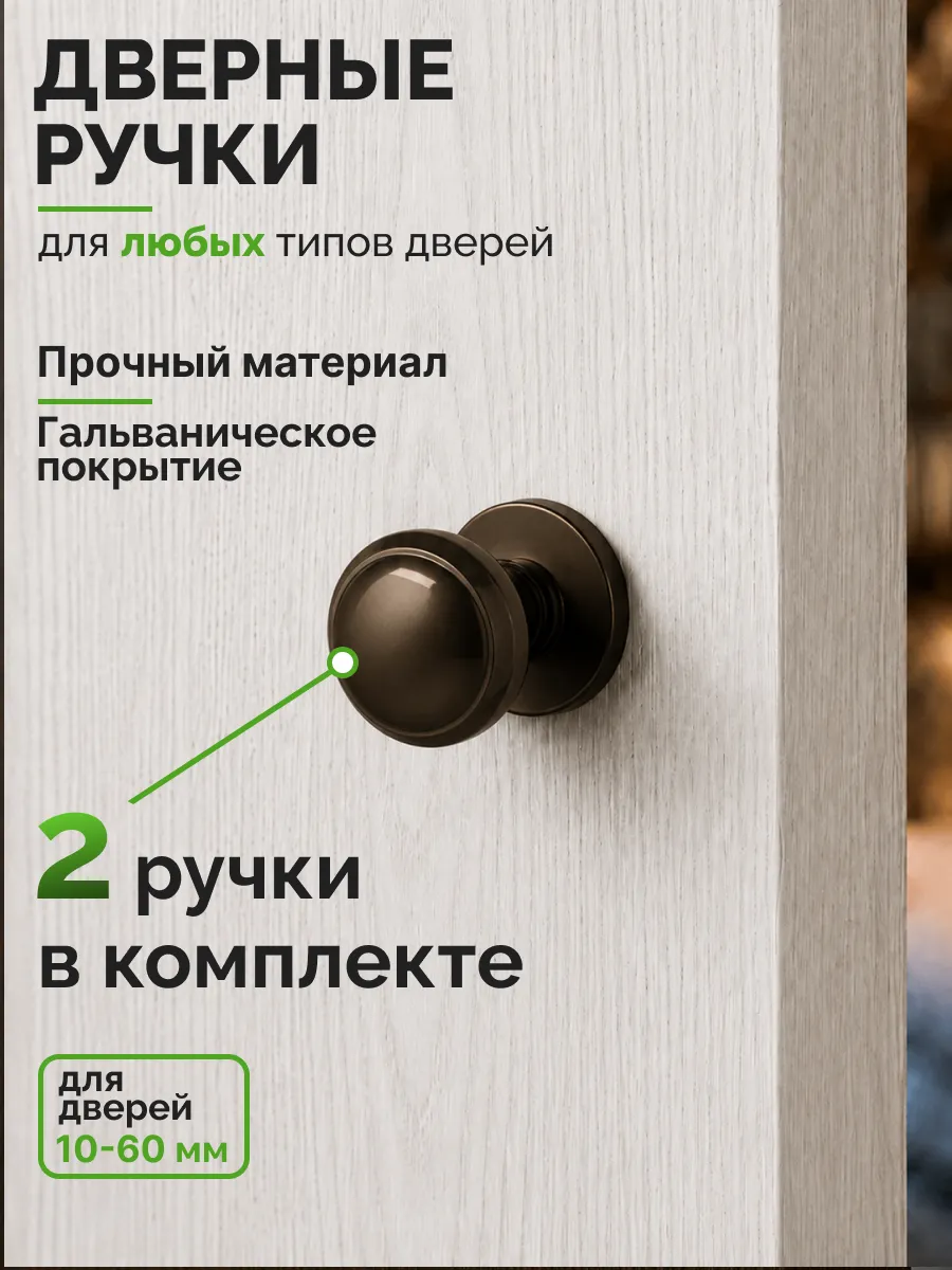 Ручка дверная межкомнатная на винте шпилькой круглая