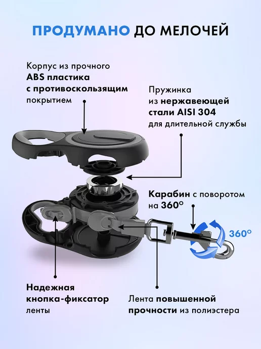 Purrfect Place Поводок рулетка 5 м, 5 м, фото 4
