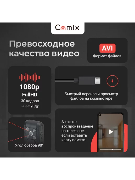 Camix Скрытая камера видеонаблюдения MD90 мини, вариант, фото 2