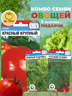 Томат Красный Крупный и овощи + Подарок Сибирский сад 205802258 купить за 95 ₽ в интернет-магазине Wildberries