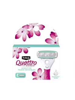 Quattro for women Sensitive Сменные кассеты 4 шт Schick 205823961 купить за 510 ₽ в интернет-магазине Wildberries