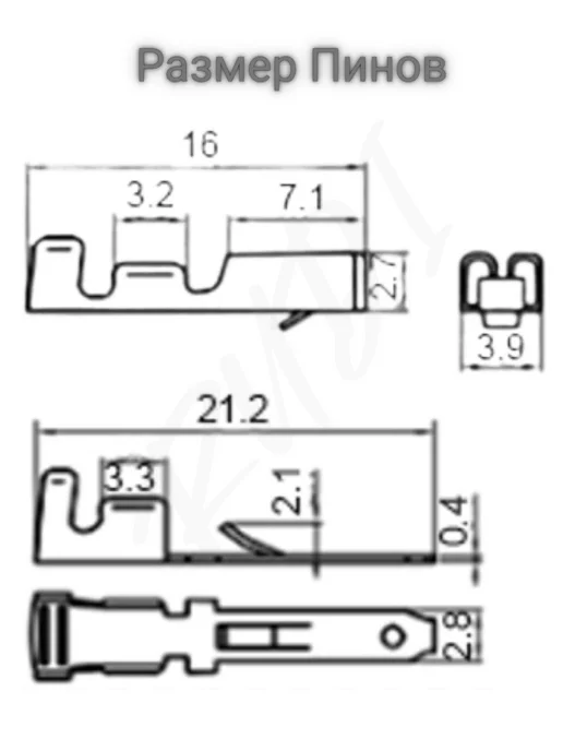 нет Разъем электрический 2 х контактный (2 pin), вариант, фото 3