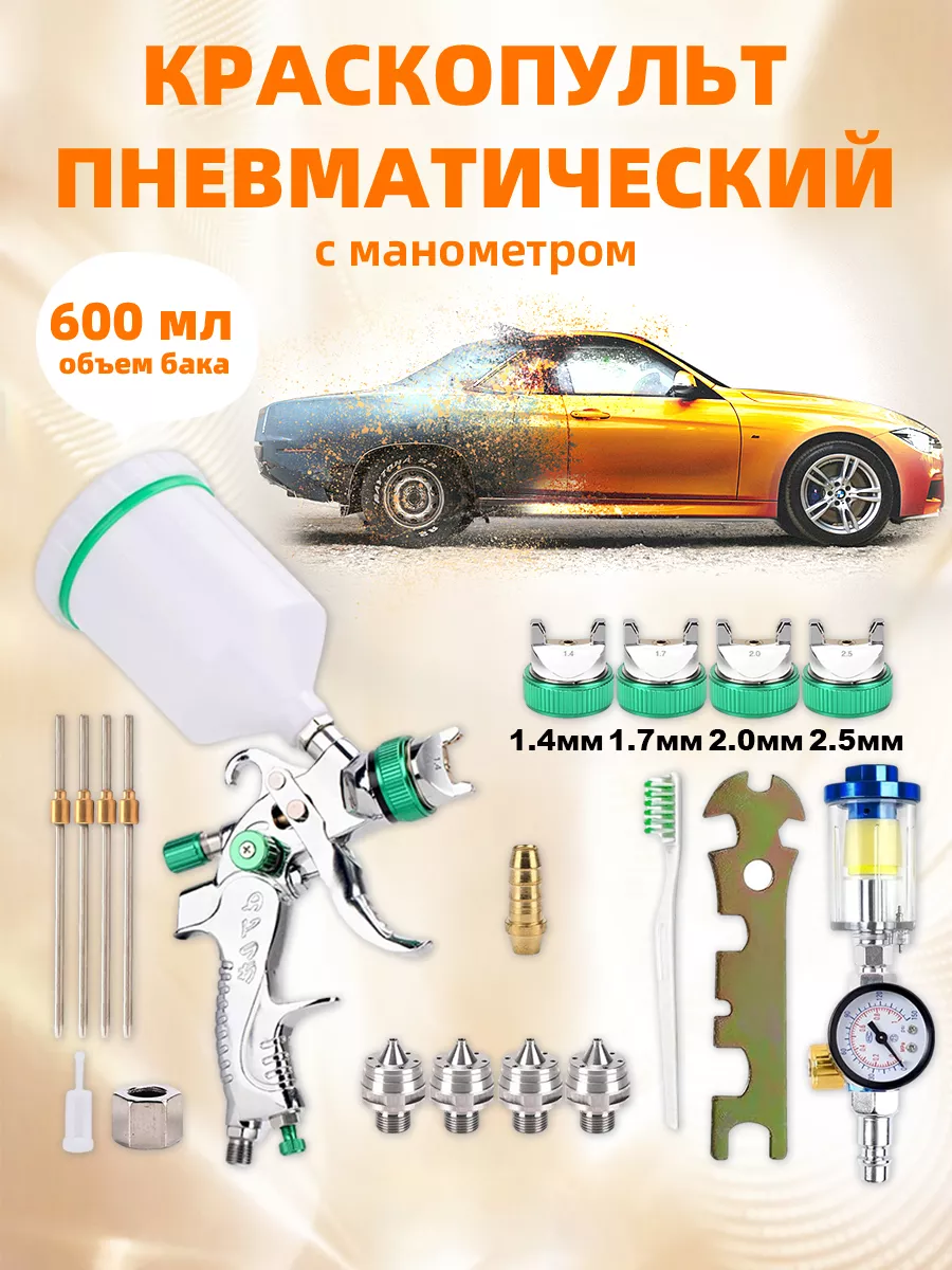 Краскопульт пневматический,4 модели насадок MHJY 205981554 купить за 3 434 ₽ в интернет-магазине Wildberries