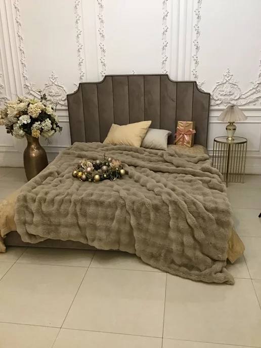 MIZ SHOP плед пушистый белый, для кровати, 160х200, 160x200, фото 4