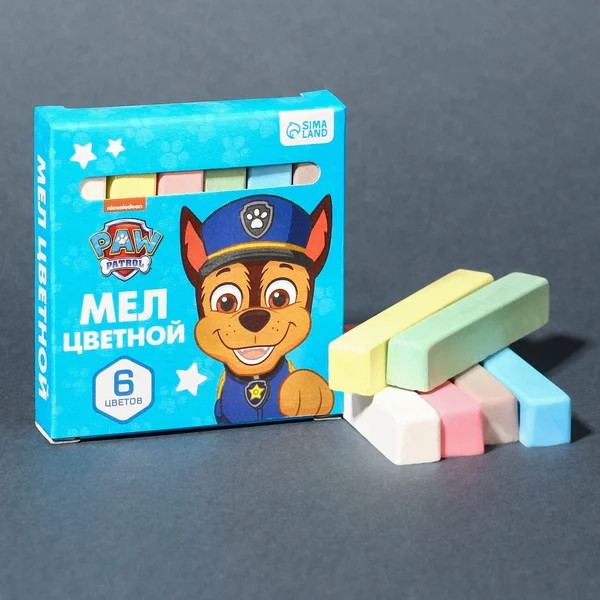 Мелки цветные 6 шт Щенячий патруль