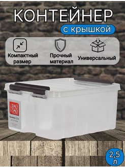 Контейнер для хранения пластиковый с крышкой 2,5 литров Rox Box 206162178 купить за 276 ₽ в интернет-магазине Wildberries