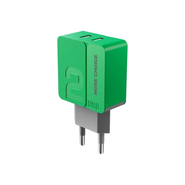 Сетевое зарядное устройство 2 USB, 2.4 А