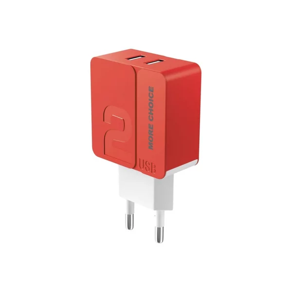 Сетевое зарядное устройство 2 USB, 2.4 А