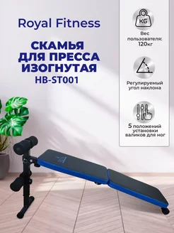 Скамья для жима и пресса изогнутая ROYAL Fitness 206263009 купить за 3 862 ₽ в интернет-магазине Wildberries