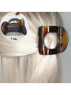 Краб для волос боковой 7см круглый коричневый глянцевый VoLSA 206317492 купить за 275 ₽ в интернет-магазине Wildberries