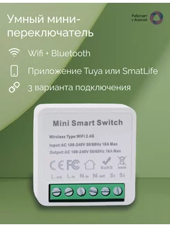 Умное реле Tuya Mini Switch 16А, WiFi. Tuya 206340772 купить за 475 ₽ в интернет-магазине Wildberries