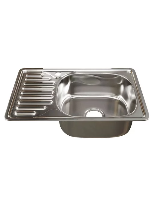 MIXLINE Мойка для кухни врезная прямоугольная 66х42см с сифоном, 66x42 см, фото 2