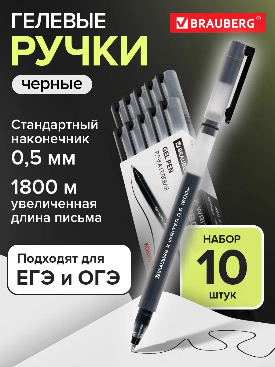 Гелевые ручки черные набор...