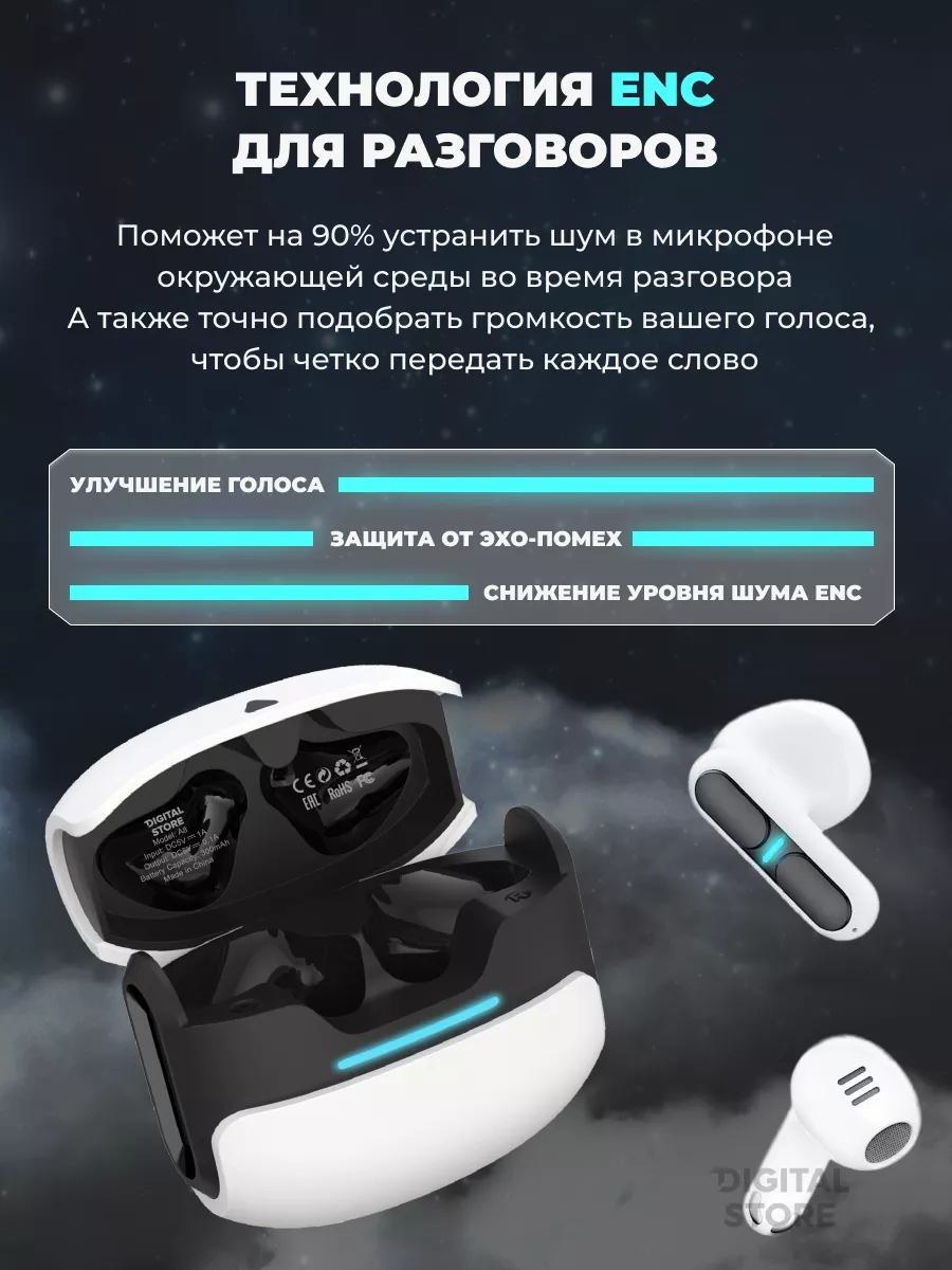 Наушники беспроводные игровые с микрофоном Digital store 206453033 купить за  266 300 сум в интернет-магазине Wildberries