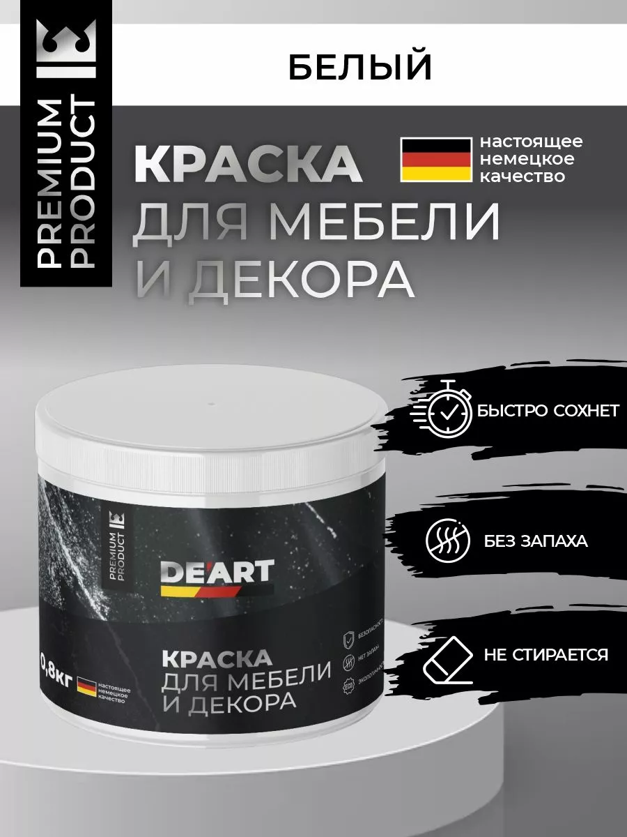 Меловая краска для мебели и дерева без запаха быстросохнущая