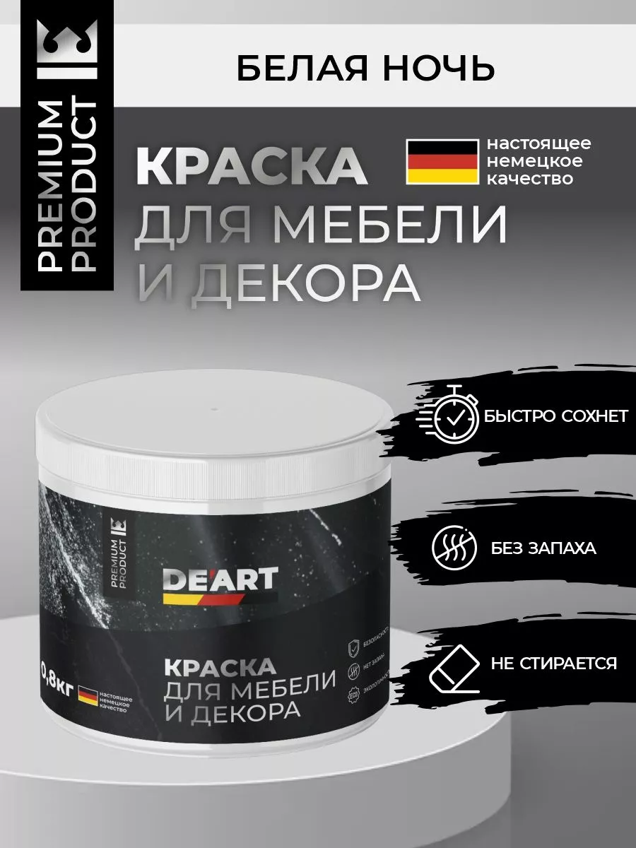 Меловая краска для мебели и дерева без запаха быстросохнущая