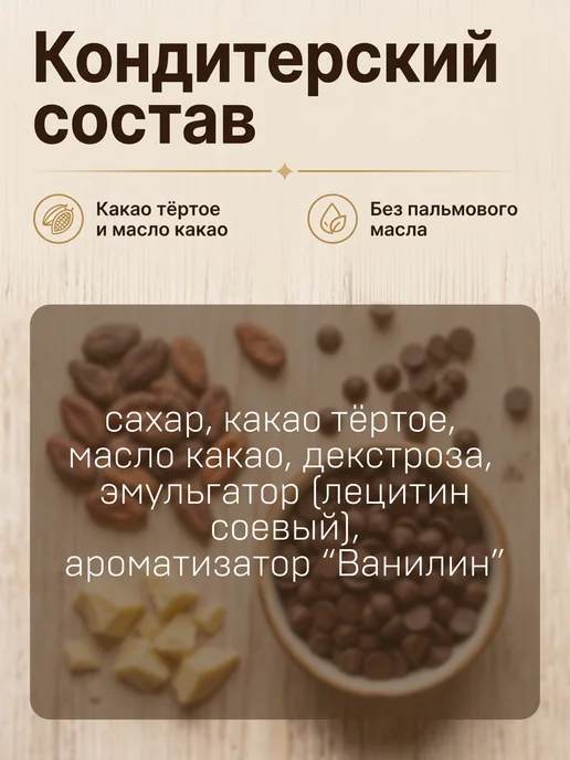 Парфэ Декор Шоколадные капли для выпечки термостабильные, коричневый, фото 3