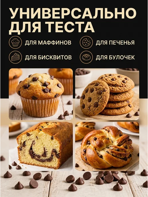 Парфэ Декор Шоколадные капли для выпечки термостабильные, коричневый, фото 4