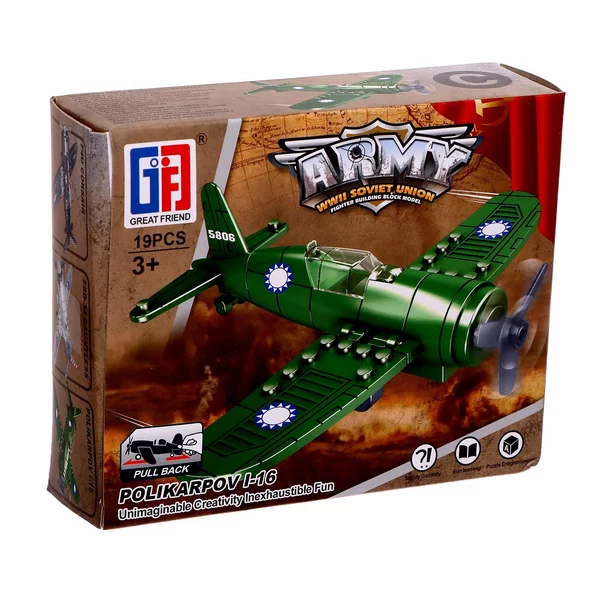 Конструктор блочный "Самолеты", 6 видов, МИКС