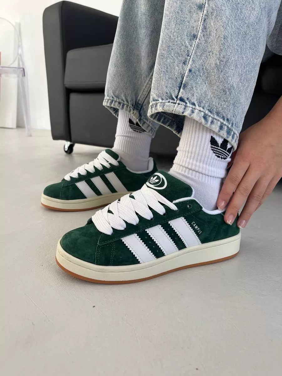 Adidas campus green suede online