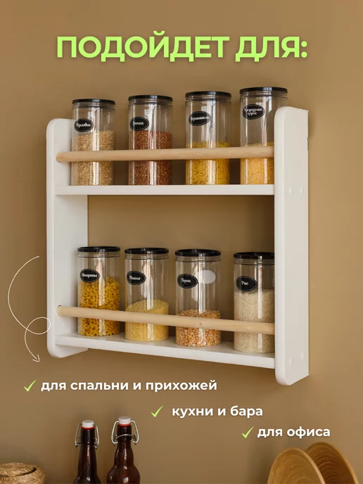 Папа Рядом Полка настенная навесная, белый, фото 3