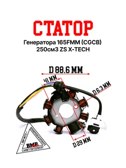 Статор генератора для Irbis TTR-250 (8 катушек) 165FMM BMP-moto 206782914 купить за 2 083 ₽ в интернет-магазине Wildberries