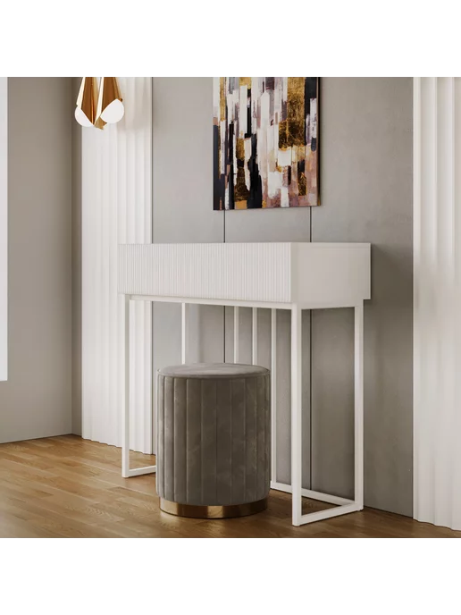 Make Mebel Консоль, туалетный столик Фокстрот 90х35х85 Белый, 90x35x85, фото 2