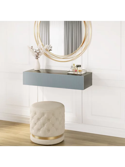 Make Mebel Консоль, туалетный столик Фокстрот 90х35х18 см, Ясень Анкор, 90x35x18 см