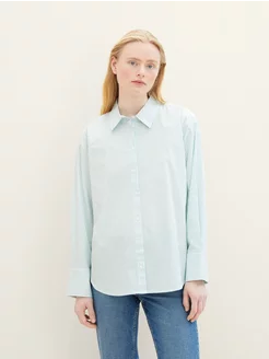 Рубашка oversize из поплина в полоску TOM TAILOR 206860755 купить за 1 724 ₽ в интернет-магазине Wildberries