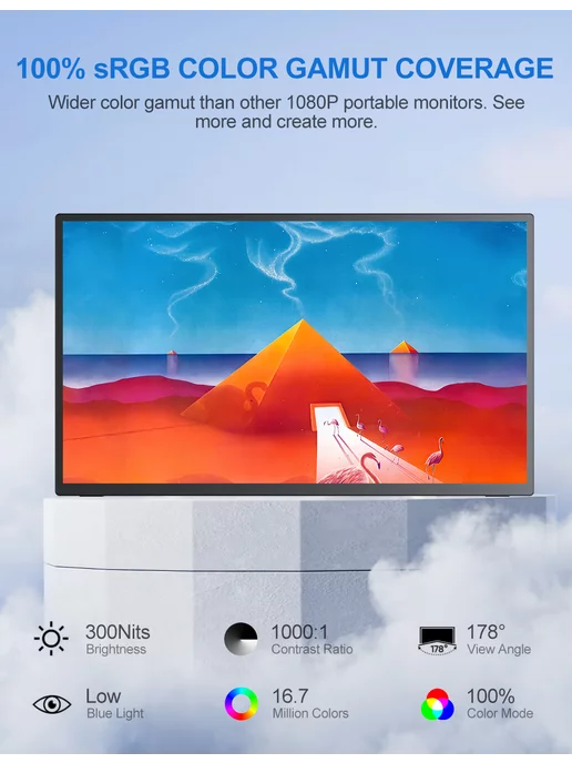 Uperfect 18,5-дюймовый игровой монитор, IPS-экран, 120 Гц, вариант, фото 5