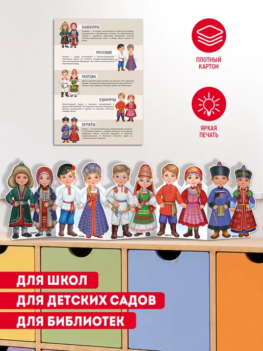 ТМ Империя поздравлений плакат патриотический для школы, народы России, синий, фото 5