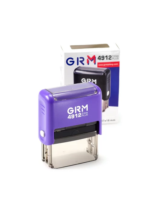 GRM 4912 Плюс. Оснастка для штампа, 47х18мм, синий корпус, фиолетовый, фото 2