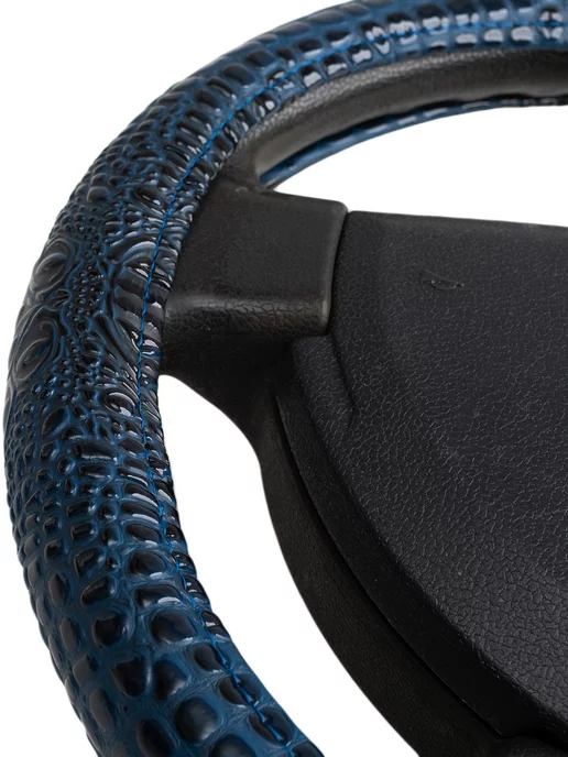 Оплеточки Оплетка на руль Toyota Yaris 2 M(37-38см) кожа 78, синий, фото 5