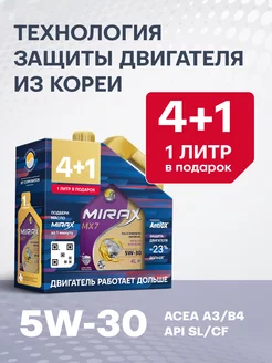 MX7 5W-30, SL CF, A3 B4 синтетическое моторное масло 5л MIRAX 207185163 купить за 1 863 ₽ в интернет-магазине Wildberries